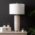 Grey & White Stripe Table Lamp